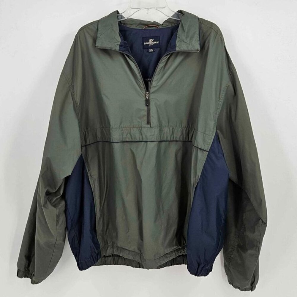 Dockers Golf Mens Sz XXL Jacket Lined Pullover 1/4 Zip Lightweight Pockets
